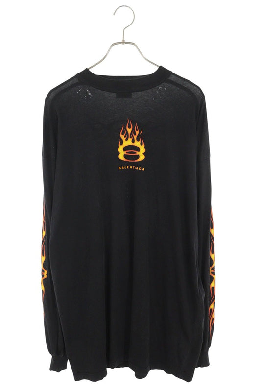 BALENCIAGA Burning Unity Logo Distressed Long Sleeve Size S