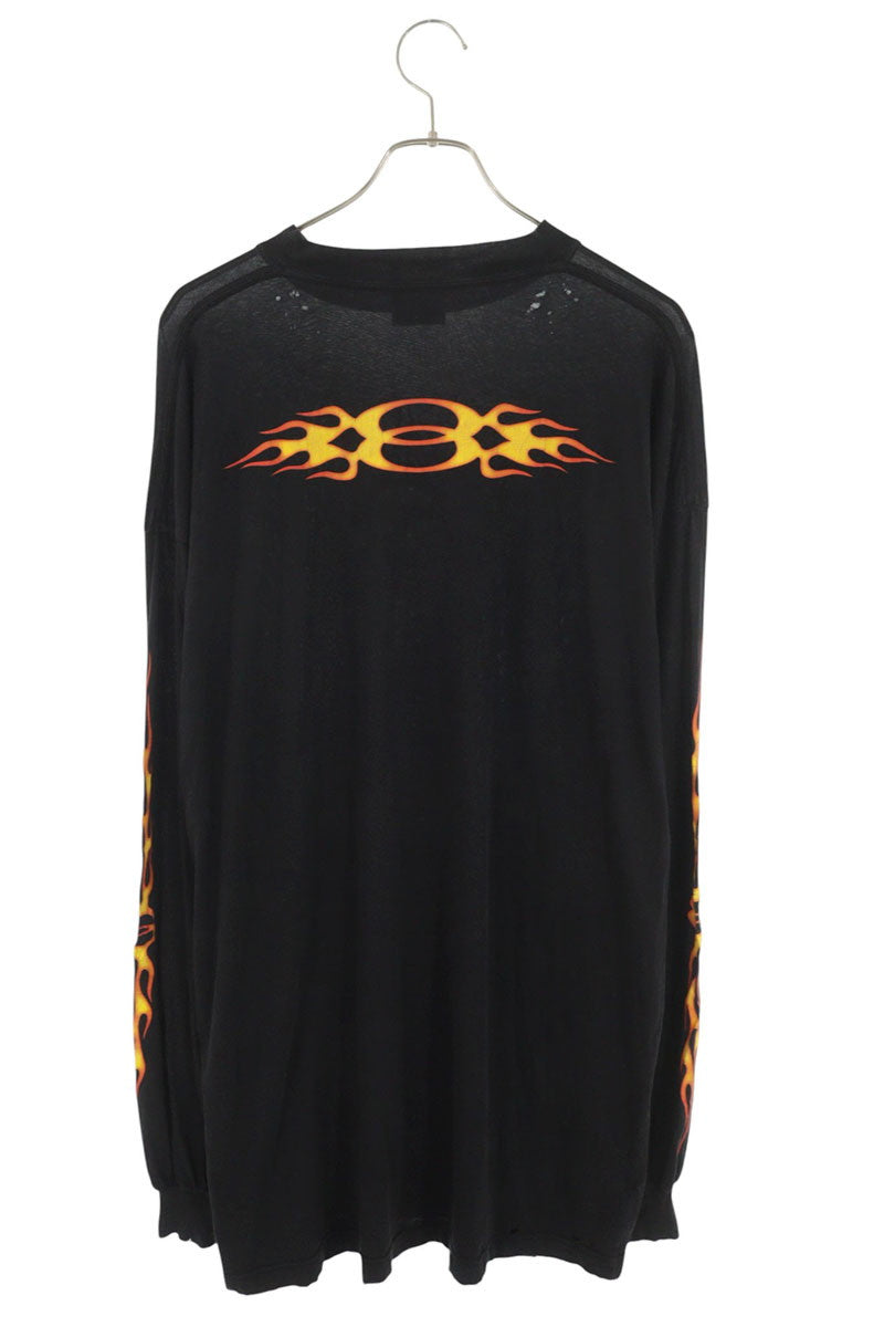 BALENCIAGA Burning Unity Logo Distressed Long Sleeve Size S