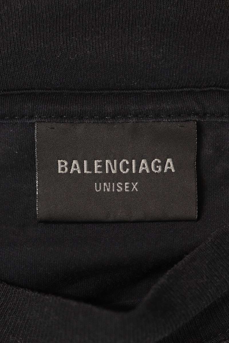 BALENCIAGA Burning Unity Logo Distressed Long Sleeve Size S
