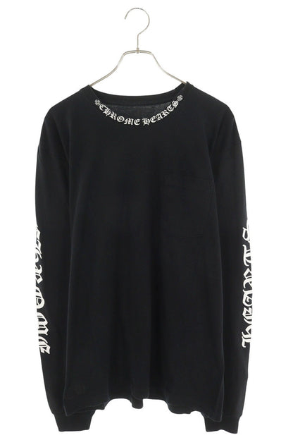 Chrome Hearts Neck Logo Print Long Sleeve Tee Cotton Size XL