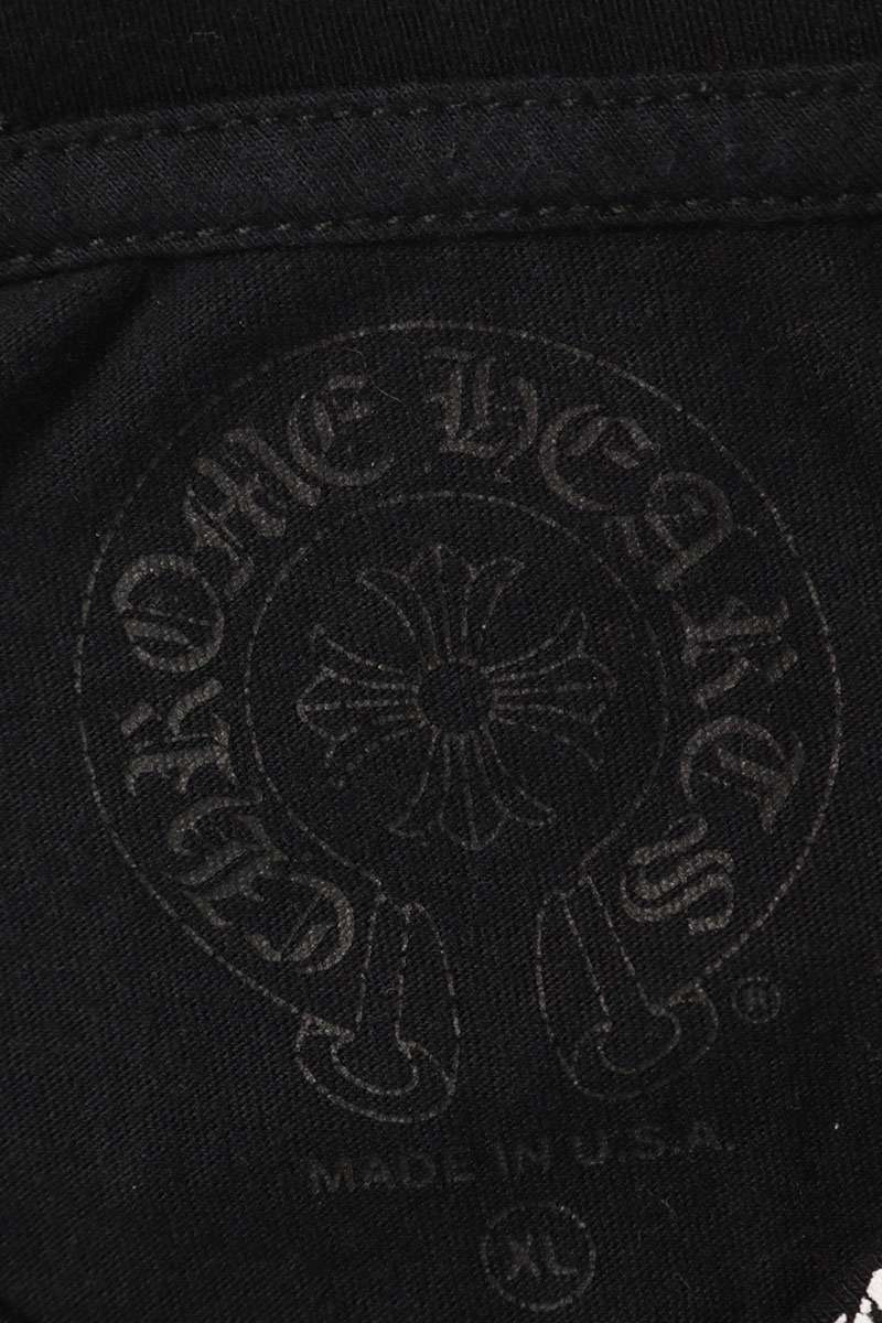 Chrome Hearts Neck Logo Print Long Sleeve Tee Cotton Size XL