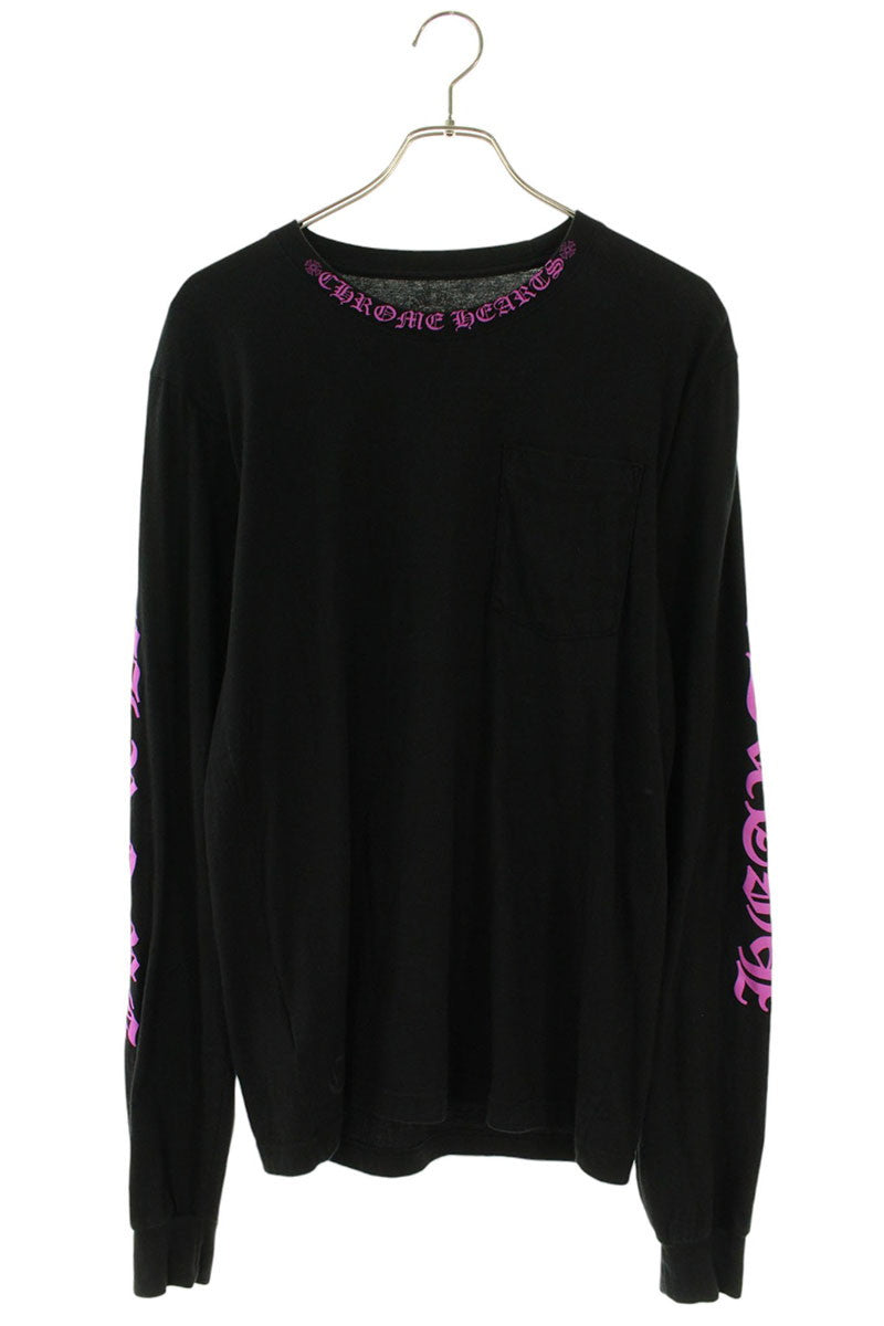 Chrome Hearts Neck Logo Print Long Sleeve Tee Size M