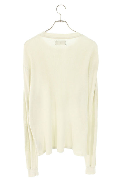 AMIRI BONES Embroidered Logo Waffle Long Sleeve Tee White Size S