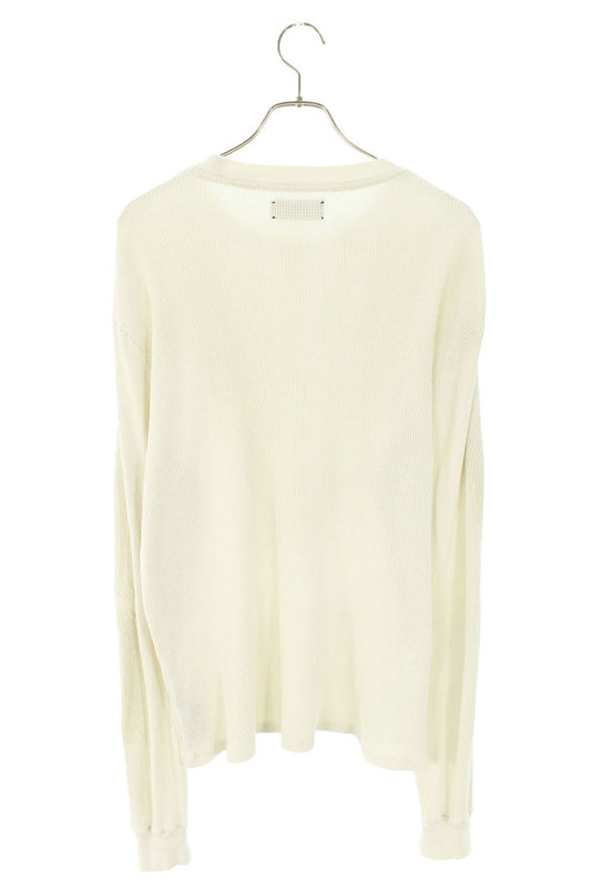 AMIRI BONES Embroidered Logo Waffle Long Sleeve Tee White Size S