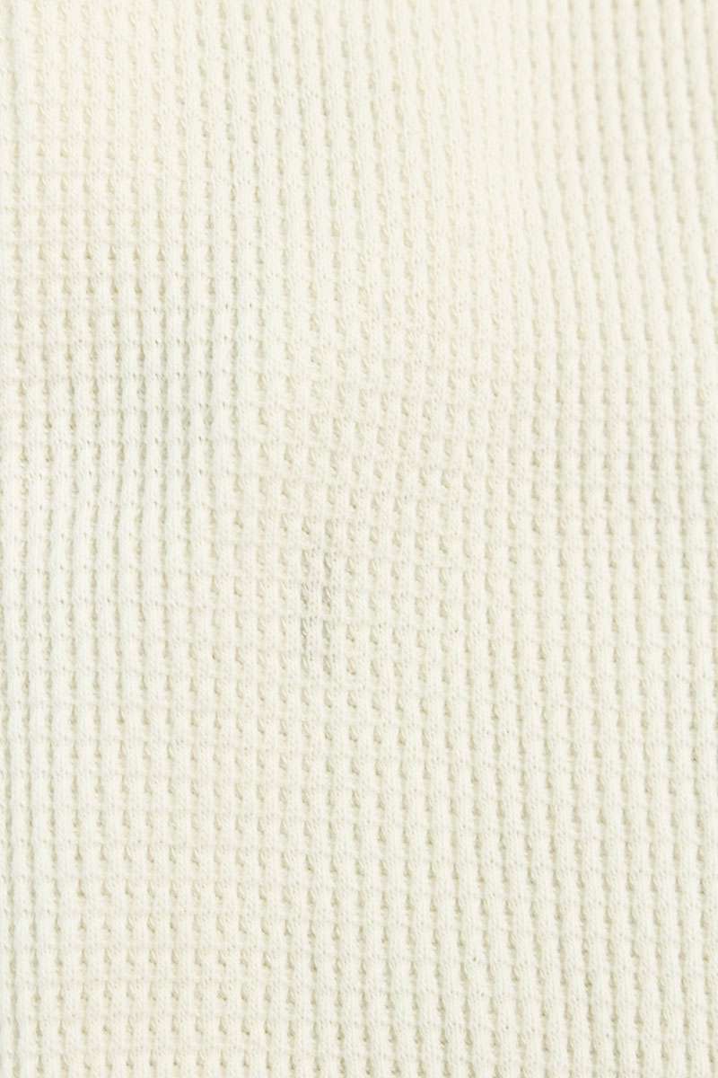 AMIRI BONES Embroidered Logo Waffle Long Sleeve Tee White Size S