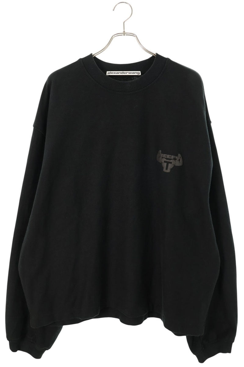 ALEXANDER WANG Heavy Oversized Long Sleeve Black Cotton Size XL
