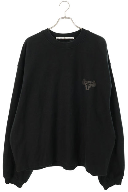 ALEXANDER WANG Heavy Oversized Long Sleeve Black Cotton Size XL