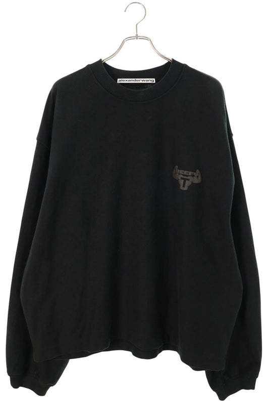 ALEXANDER WANG Heavy Oversized Long Sleeve Black Cotton Size XL