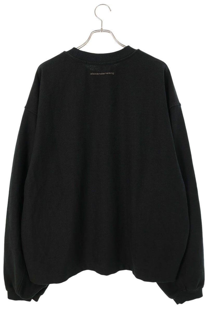 ALEXANDER WANG Heavy Oversized Long Sleeve Black Cotton Size XL