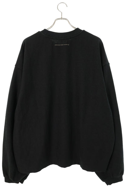 ALEXANDER WANG Heavy Oversized Long Sleeve Black Cotton Size XL