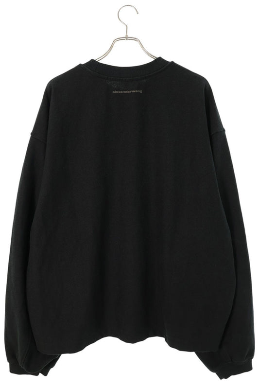 ALEXANDER WANG Heavy Oversized Long Sleeve Black Cotton Size XL