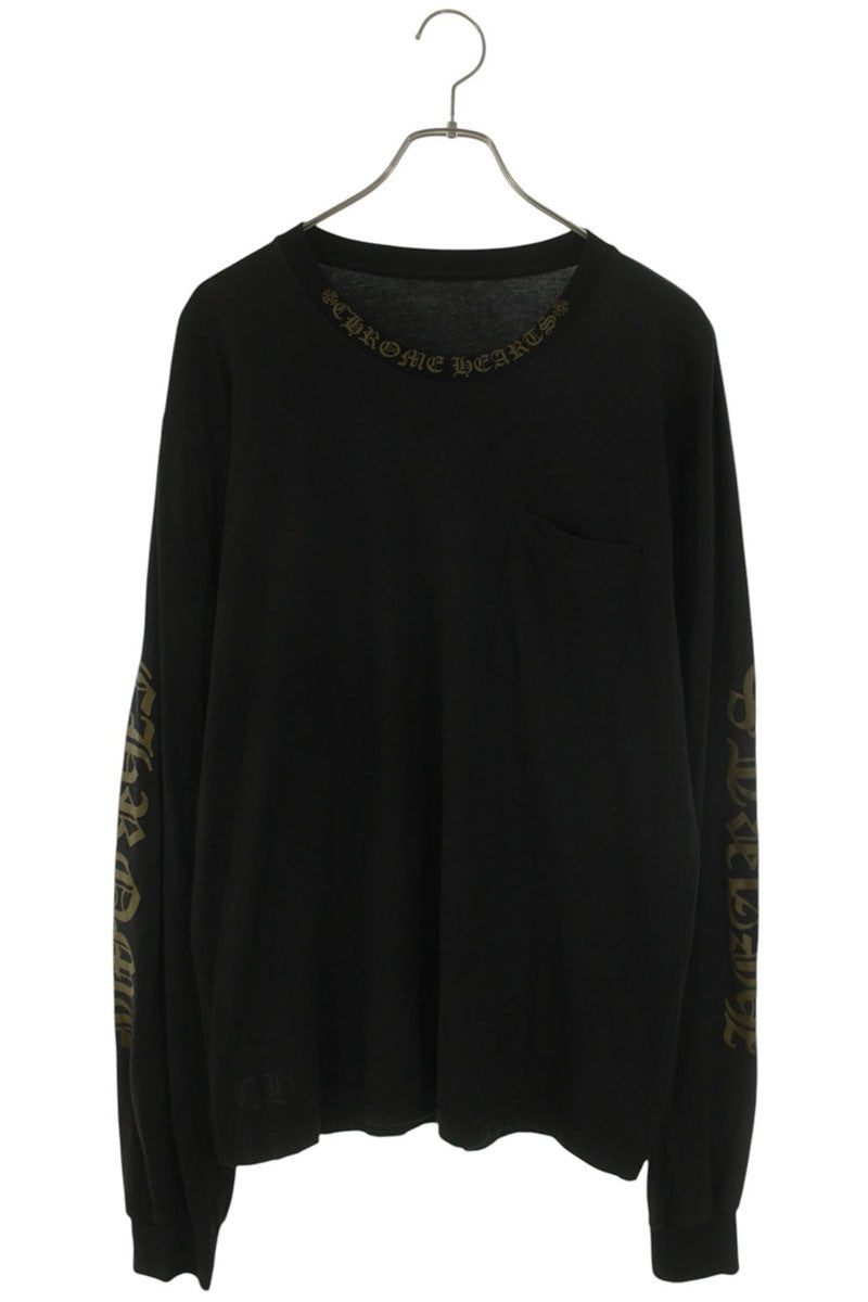 Chrome Hearts Neck Logo Long Sleeve Tee Black/Khaki Size L