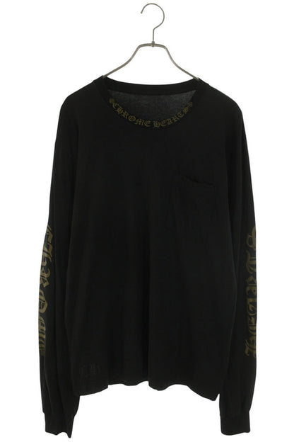 Chrome Hearts Neck Logo Long Sleeve Tee Black/Khaki Size L