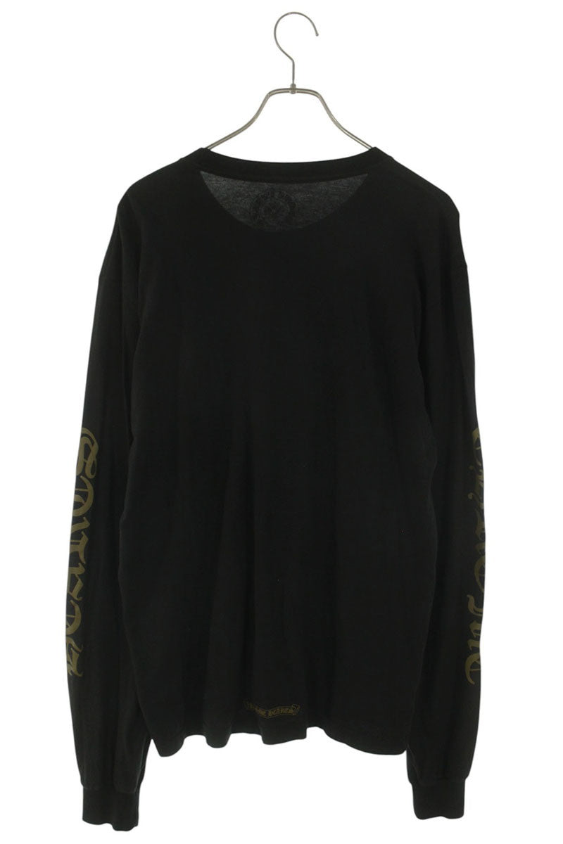 Chrome Hearts Neck Logo Long Sleeve Tee Black/Khaki Size L