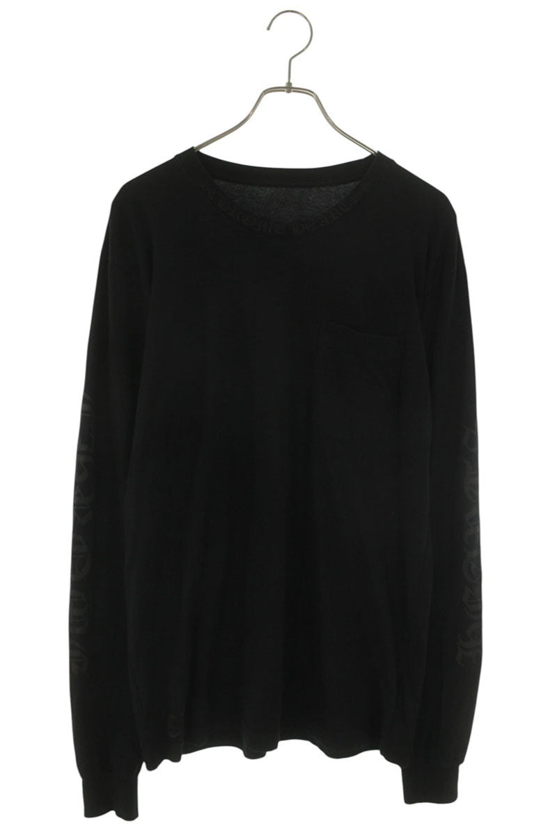 Chrome Hearts Black Neck Logo Cotton Long Sleeve Tee Size L
