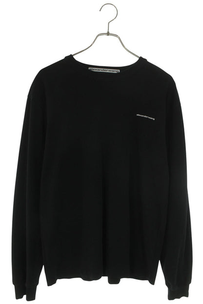 ALEXANDER WANG Logo Print Long Sleeve Black Cotton Size S