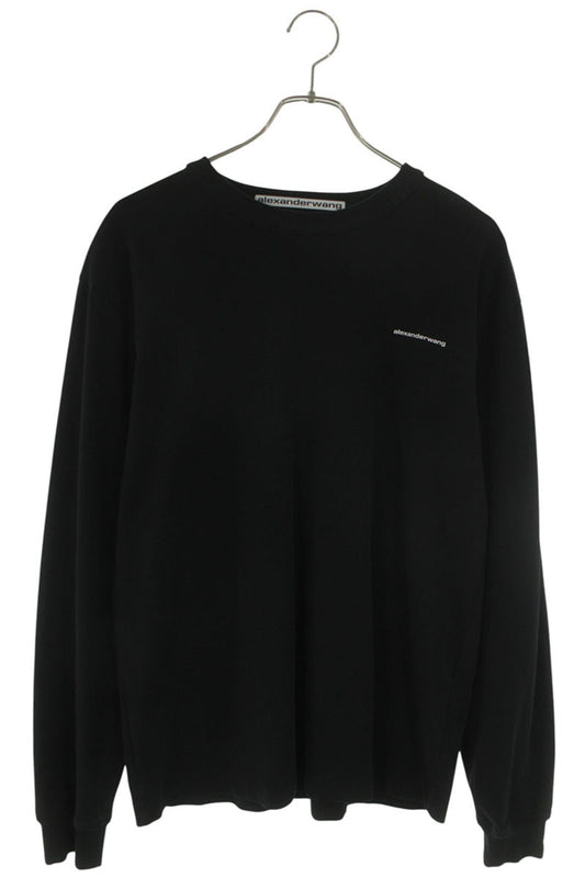 ALEXANDER WANG Logo Print Long Sleeve Black Cotton Size S