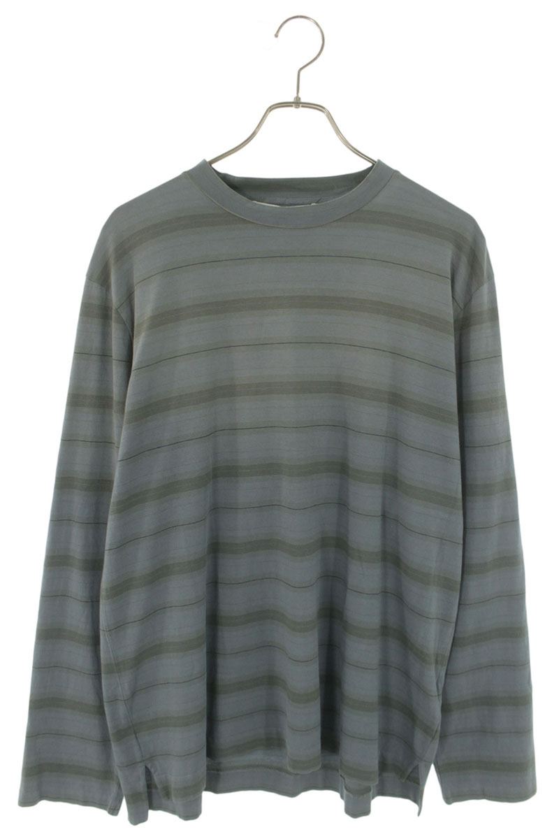 OUR LEGACY Blue Stripe Cotton Long Sleeve T-Shirt Size M
