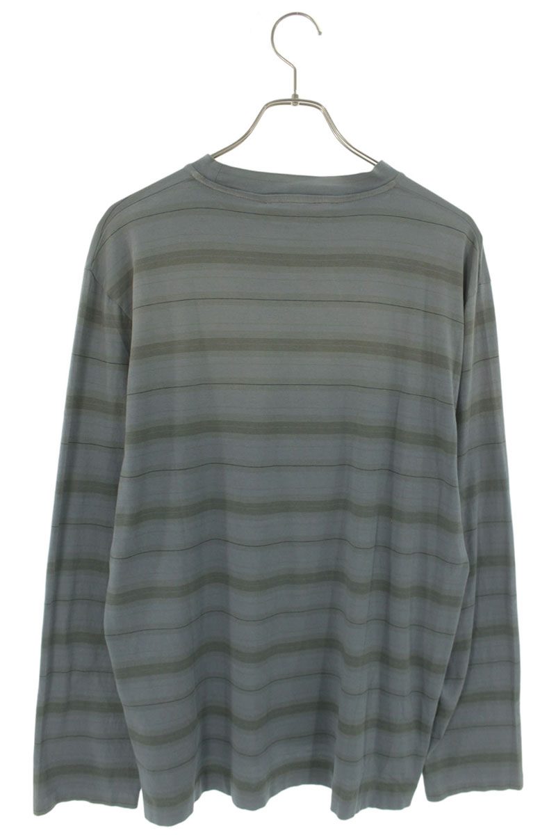 OUR LEGACY Blue Stripe Cotton Long Sleeve T-Shirt Size M