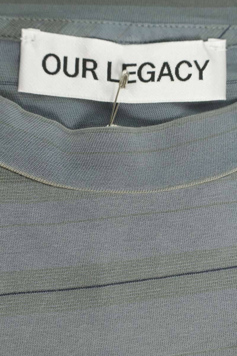 OUR LEGACY Blue Stripe Cotton Long Sleeve T-Shirt Size M
