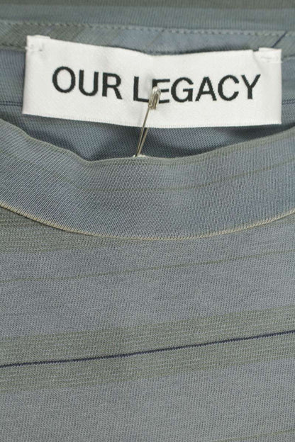 OUR LEGACY Blue Stripe Cotton Long Sleeve T-Shirt Size M