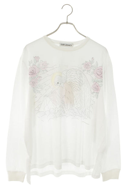 OUR LEGACY 26SS Cotton Graphic Long Sleeve T-Shirt White Size S