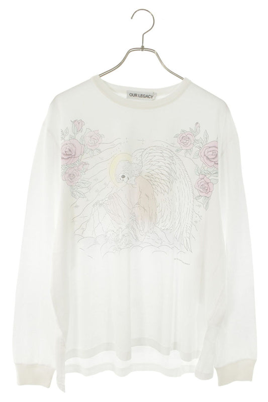 OUR LEGACY 26SS Cotton Graphic Long Sleeve T-Shirt White Size M