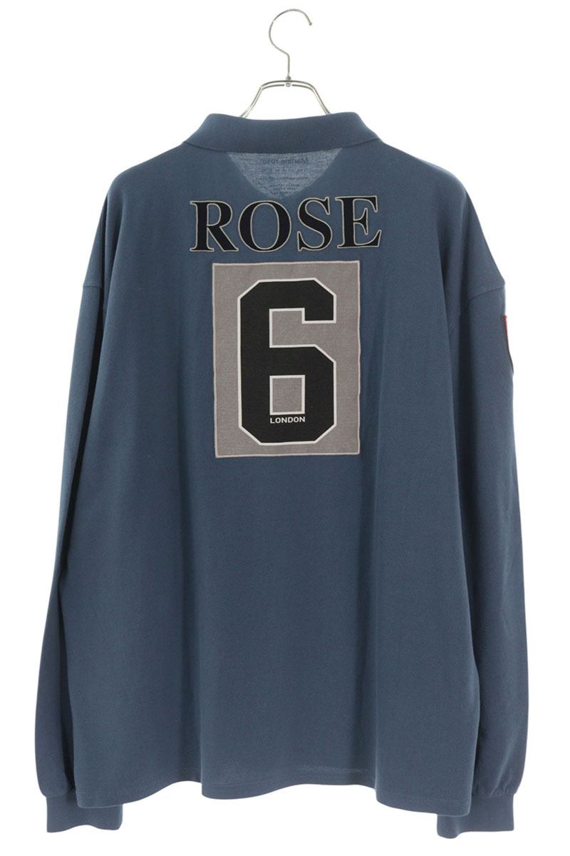 MARTIN ROSE 26SS Back Number Patch Long Sleeve Polo Navy Size M