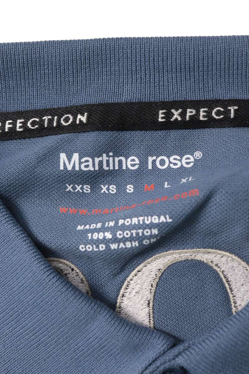 MARTIN ROSE 26SS Back Number Patch Long Sleeve Polo Navy Size M