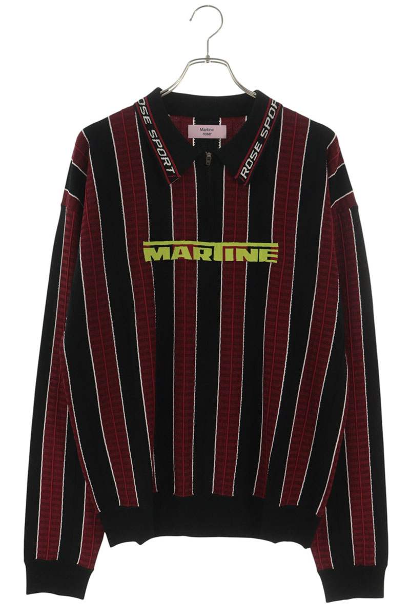 MARTIN ROSE 26SS Logo Stripe Long Sleeve Polo Multi Rayon Size L