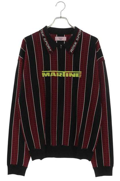 MARTIN ROSE 26SS Logo Stripe Long Sleeve Polo Multi Rayon Size L