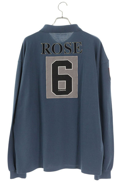 MARTIN ROSE 26SS Back Number Patch Long Sleeve Polo Navy Size L