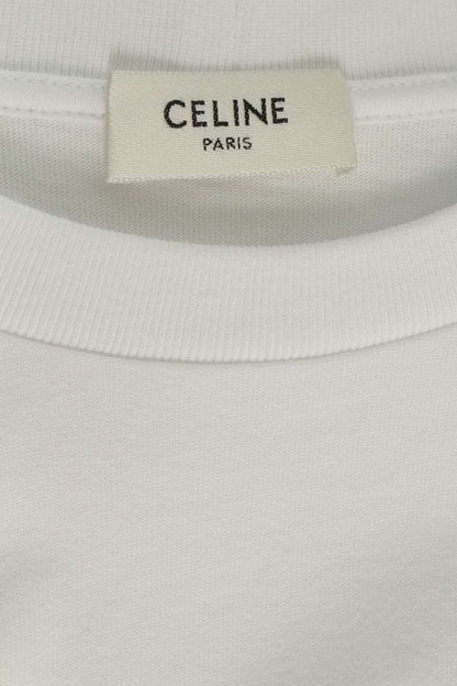CELINE 26SS Triomphe Embroidered Long Sleeve Tee White Size S