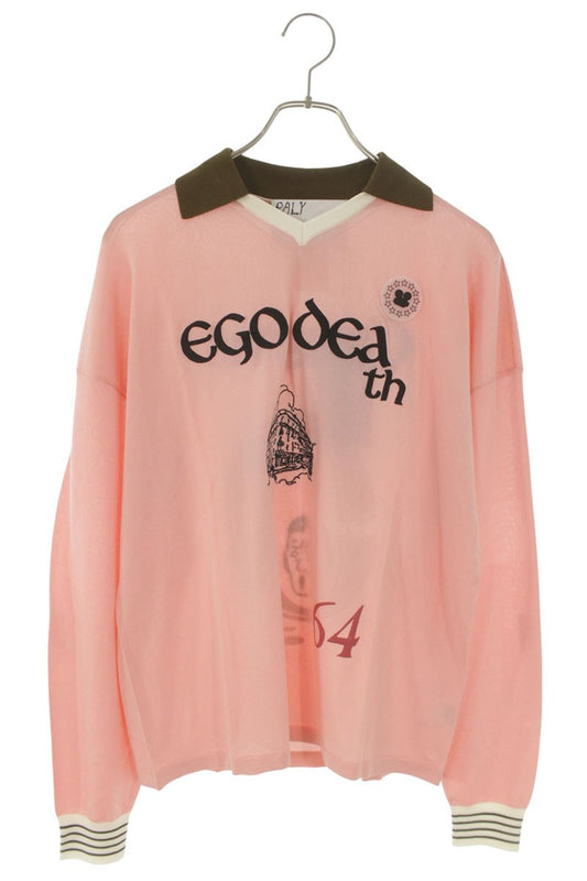 Paly Hollywood 26SS Football Long Sleeve Polo Pink Viscose Size S