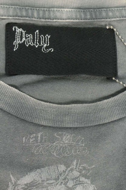 Paly Hollywood 26SS Graphic Distressed Long Sleeve Tee Black Size L