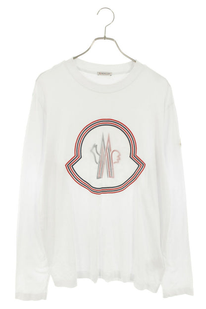 MONCLER Front Logo Long Sleeve T-Shirt White Size M