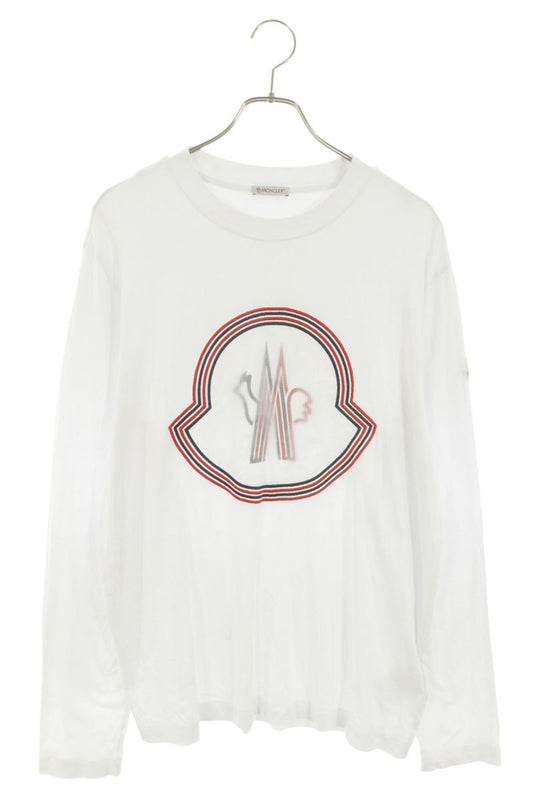 MONCLER Front Logo Long Sleeve T-Shirt White Size M