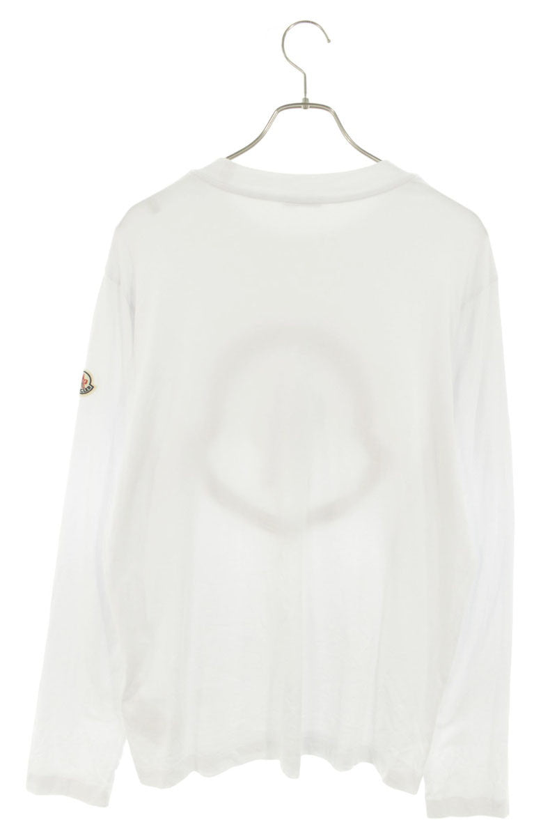 MONCLER Front Logo Long Sleeve T-Shirt White Size M