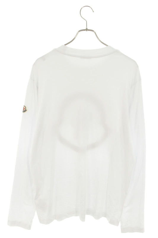 MONCLER Front Logo Long Sleeve T-Shirt White Size M