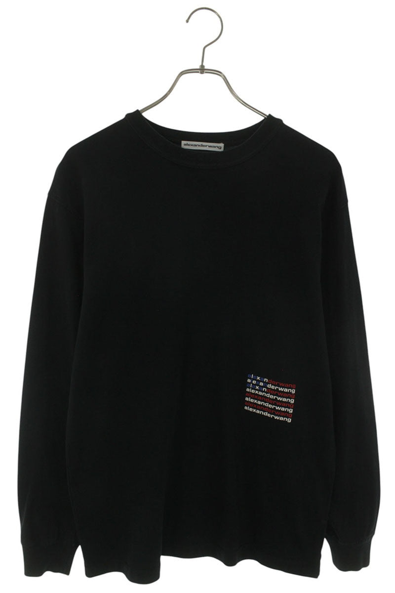 ALEXANDER WANG American Logo Long Sleeve Tee Black Size XS