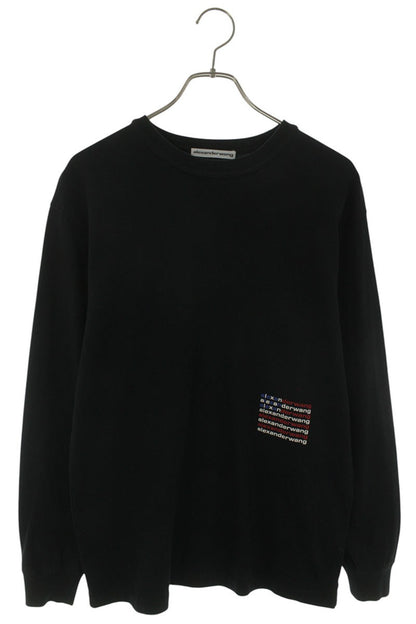 ALEXANDER WANG American Logo Long Sleeve Tee Black Size XS