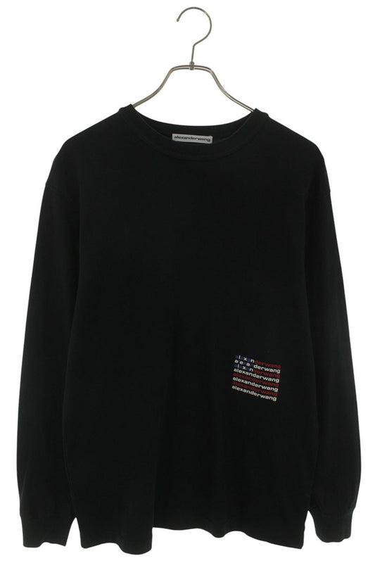 ALEXANDER WANG American Logo Long Sleeve Tee Black Size XS