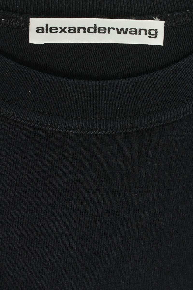ALEXANDER WANG American Logo Long Sleeve Tee Black Size XS