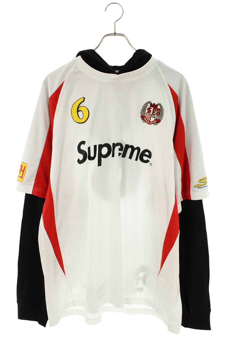 SUPREME 23AW Hooded Soccer Jersey White Size XL