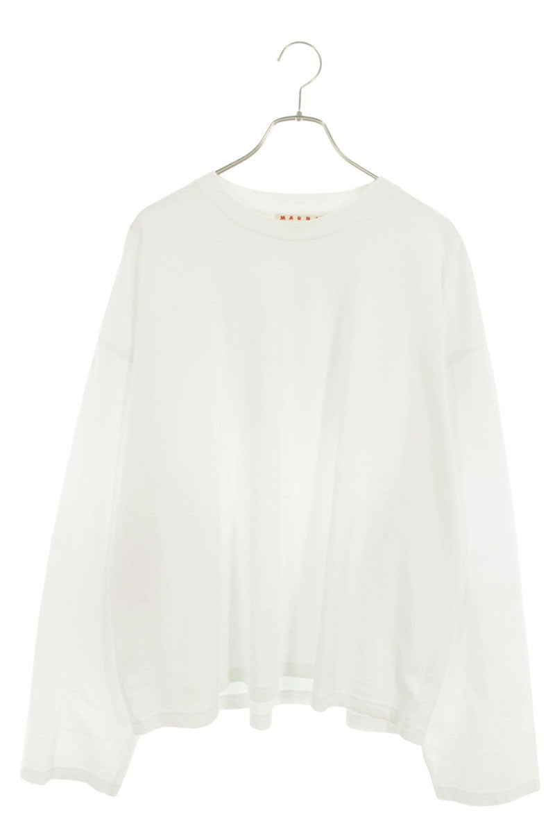MARNI Oversized Long Sleeve Cotton T-Shirt White Size M