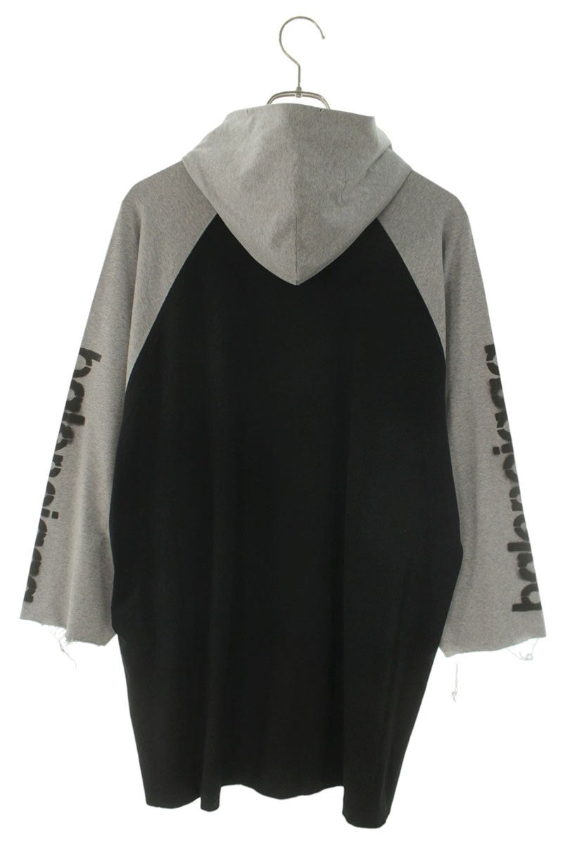 BALENCIAGA 25SS Stencil Raglan Hoodie Black/Gray Size 3