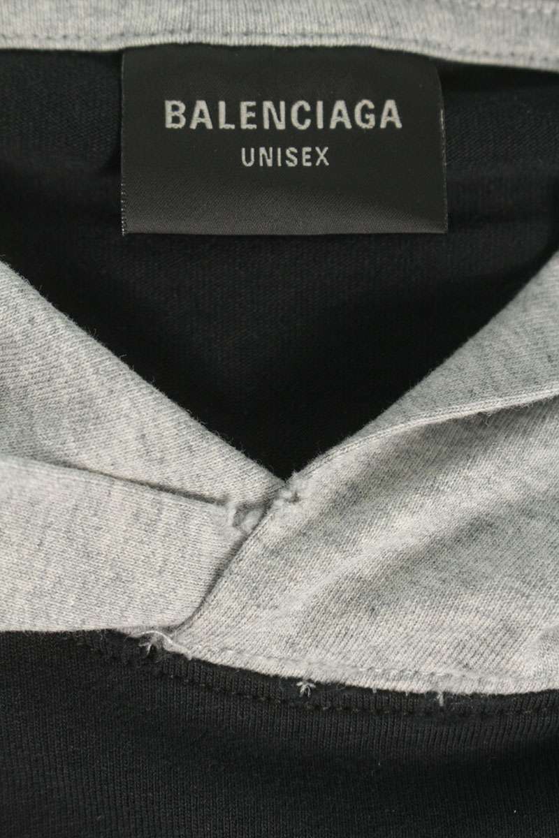 BALENCIAGA 25SS Stencil Raglan Hoodie Black/Gray Size 3