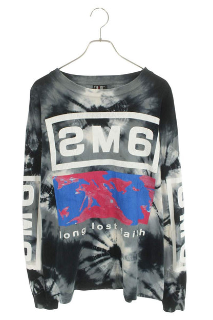SAINT MICHAEL NIN Logo Tie-Dye Vintage Long Sleeve Tee Gray Size L