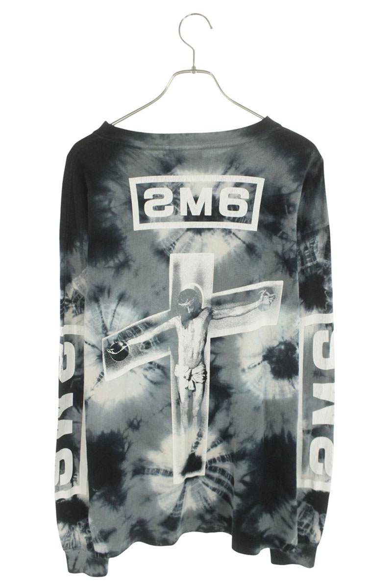 SAINT MICHAEL NIN Logo Tie-Dye Vintage Long Sleeve Tee Gray Size L