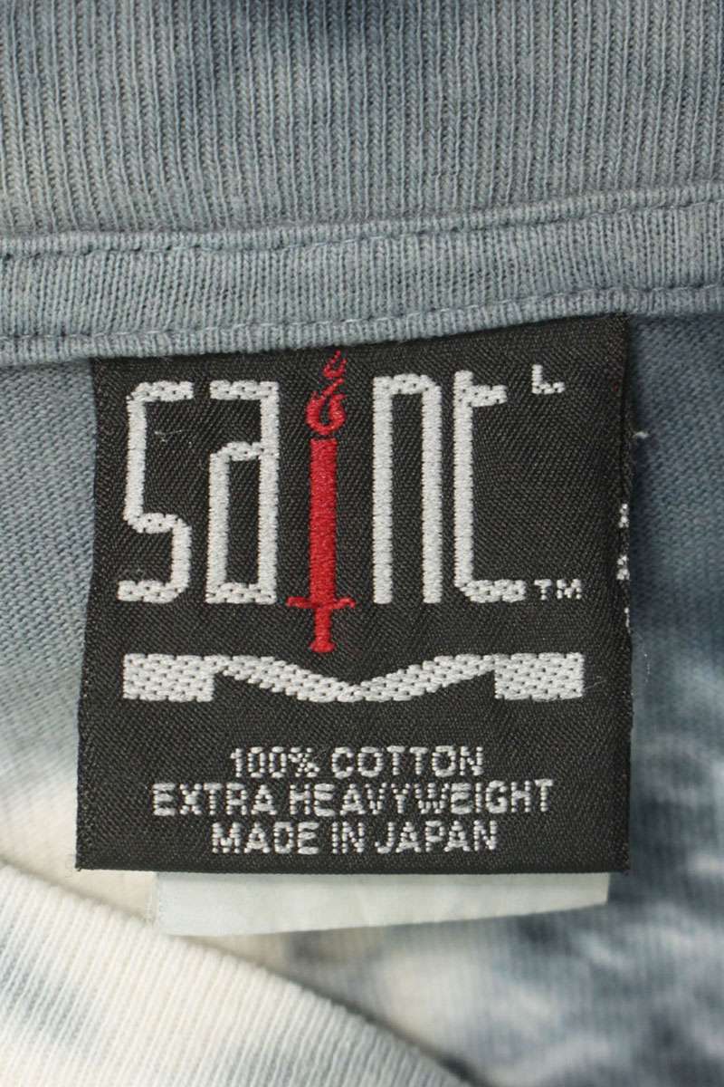 SAINT MICHAEL NIN Logo Tie-Dye Vintage Long Sleeve Tee Gray Size L